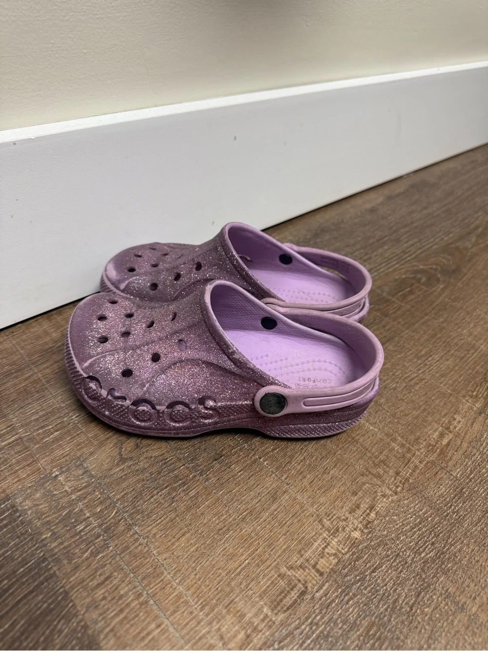CROCS Kids Glitter Clog in Lavender Purple